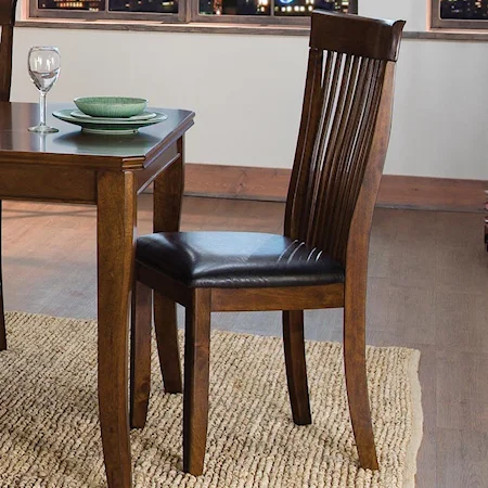 Transitional Dining Side Chair with Slat Back